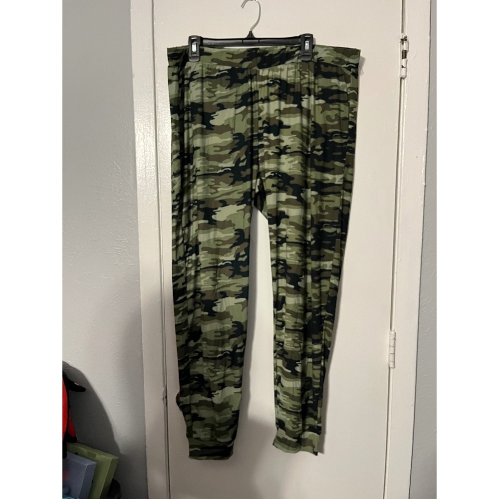 Bobbie Brooks Plus Size 3X Green Camouflage Joggers Elastic Waist Camo Pants